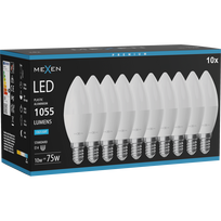 Mexen Nova 10x LED lemputė E14, C37, 10W, Šalta - 6500K, 1055 lm - L102-E14-1065-01x10