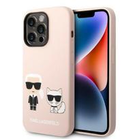 Karl Lagerfeld KLHMP14LSSKCI iPhone 14 Pro 6.1" hard case in light pink, Silicone by Karl  AND  Choupette, Magsafe
