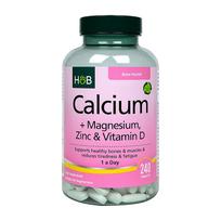 H&B kalcis, magnis, cinkas ir vitaminas D, 240 tablečių