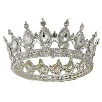 Juokingos dovanos, Crystal Crown Topper | Nuostabi Prom Princess Tiara galvos juosta, balta