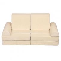 Išskirtinė modulinė vaikiška žaidimų sofa mažyliui, žaidimų sofa su kempine užpildu, blokeliais, vaikų atskiriama sofa, vaikiški baldai smėlis
