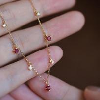 Original Design Light Luxury Red Gem Sky Star Necklace For Women Exquisite Showy Gentle Style Integrated Necklace Jewelry 45cm