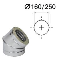 Izoliuota 45° lenkimas. D-160/250 mm.