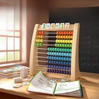 Vaikų matematikos skaičiavimo rėmelis Darželis Pirmokas Montessori sudėjimo ir atimties skaičiavimo artefaktas aritmetinės lazdelės mokymo priemonės brown