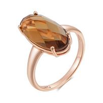 Fashion Big Oval Light Brown Natural Zircon Bride Ring Simple  Rose Gold Color High Quality Daily Jewelry For Women 7
