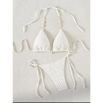 sexy shell chain halter string micro bikinis sets two pieces tie thong swimsuit bathing suit swimwear biquini bakini tankini S dramblio kaulas