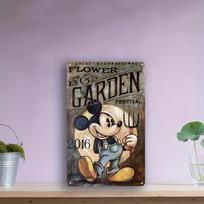 Disney Mickey Mouse  Garden Festival  Vintage Metal Sign - 20.32x30.48cm, Rustic Wall Decor with Holiday Design, Perfect for Hom 20x30cm（7.8x11.8inch）