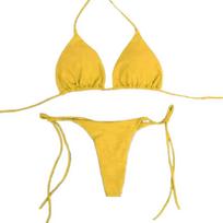 Seksualus bikini komplektas moterims Vasaros skeltas dviejų dalių Brazilijos maudymosi kostiumas Suvarstomi liemenėlė ir kelnaitės Moteriški paplūdimio drabužiai S
