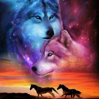 „Wolves“ „pasidaryk pats“ 5D deimantų tapybos kryželiu rinkiniai Visiškai apvali mozaika, deimantinis menas, siuvinėjimas, gyvūnas, krištolo menas, sienų dekoras Full Round 30x30CM