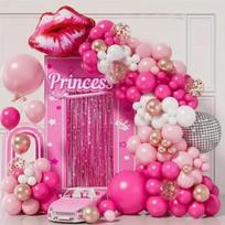Pink Lip Ice Cream Roller Skate Foil Balloon Birthday Party Decor Set Carnival Balloon Set