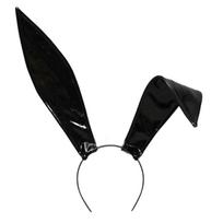 Odinės triušio ausys galvos juosta Rankų darbo Seksuali triušio ausys plaukų juosta Velykų Helovino Cosplay Rekvizitas Teminiai plaukų aksesuarai 1 black