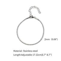 Unisex Rope Chain Bracelets For Men Women, Stainless Steel Twisted Links Chain Bracelet,Simple Classic Jewelry Gift For Him 17cm