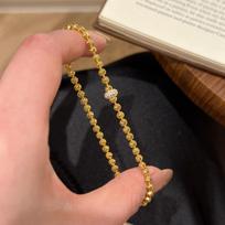 Light Luxury Retro Design Inlaid Full Diamonds Round Beads Bracelet Fashion And High-End Charms Layered Bracelets Party Jewelry