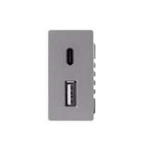 Greito krovimo lizdas FEELSPOT 1/2 USB+C Pilkas
