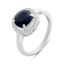 Sidabrinis žiedas su natūraliu safyru 2,895ct, cirkoniais, gaminio svoris 2,97 g (2180913) 17 safyras