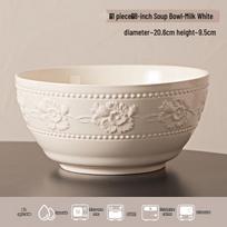 Embossed French Cream Style Soup Bowl