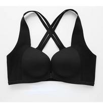 Beauty Nugaros Priekinė sagtis Liemenėlė Apatiniai Sexy Moters Krūtinės Gather Besiūlės Be plieno žiedo Kvėpuojanti liemenėlė 32/70AB balta