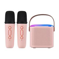 Mini karaoke aparatas nešiojamas mikrofonas ir garso dėžutės rinkinys namų KTV BT garsiakalbis su 2 mikrofonais balta