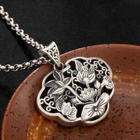 Original Designer Craftsmanship To Create A Retro Lotus Wishful Long Necklace Pendant Charm Lady   Jewelry