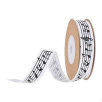 11 jardų 3/5 colio muzikos natų juosta, muzikinės natacijos juostelės dekoravimui white
