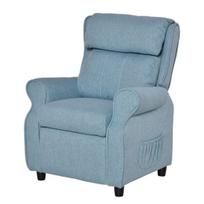 HOMCOM Vaikiška sofa Vaikiška sofa su reguliuojamu atlošais ir atramomis kojoms, mėlyna, skirta 3-5 metų vaikams, 58x53x70cm
