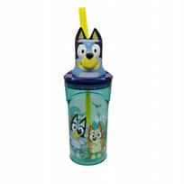 Bluey gertuvė su šiaudeliu ir figūrėle