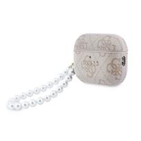 Guess PU 4G Classic Logo Pearl Strap dėklas skirtas AirPods Pro 3 rožinės spalvos