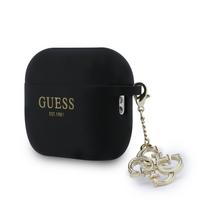 Guess 4G Charm Silicone dėklas skirtas Apple AirPods Pro 3 juodos spalvos