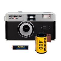 Novocolor Swiss+Go 35mm juostinis fotoaparatas (juodas)
