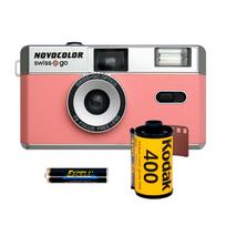 Novocolor Swiss+Go 35mm juostinis fotoaparatas (rožinis)