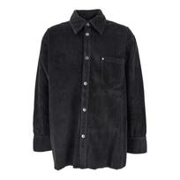 Marškiniai ilgomis rankovėmis, Juoda, Side slit overshirt