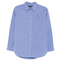 Marškiniai ilgomis rankovėmis moterims, Mėlyna, Long sleeve button front shirt