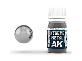 AK Interactive - STAINLESS STEEL XTREME METAL Emaliniai dažai, 30ml, AK670