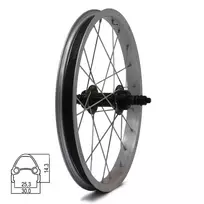 Galinis ratas 16" // 20H // V-brake, užsuk. žvaigždžių blokas, aliuminis (sidabrinis)