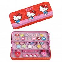 Hello Kitty Makeup Tin with 3 Folding Trays Katytės Kitės dekoratyvinės kosmetikos vaikiškas rinkinys, 1 vnt.