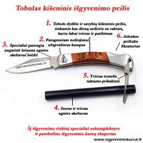 Išgyvenimo rinkinys - kišeninis išgyvenimo peilis + ugnies skeltuvas