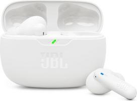 "JBL Wave Beam 2" belaidės "Bluetooth" ausinės į ausis su triukšmo slopinimu, 40 val. veikimo trukme, "JBL Pure Bass" garsu, išmaniąja aplinkos technologija ir kelių taškų jungtimi, baltos spalvos
