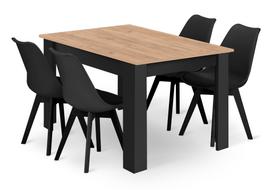 Stačiakampio Formos Stalo 120x80 Craft + 4 Kėdės Mark Juodos Spalvos