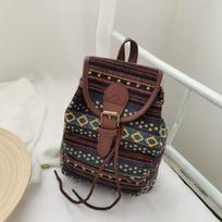 Moterio rankinė ir kuprinė Kinijos klasikinis vintažinis spaudinys Etninė kuprinė moterims mergaitėms Mokyklai Kelionė Kuprinė Bohemiška Boho Dvigubo peties krepšys One Size