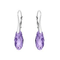 Sidabriniai auskarai moterims DiamondSky „Enchanté (Tanzanite)" su Swarovski kristalais