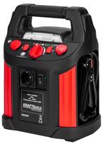 Užvedimo / įkrovimo stotelė / 220-230 V keitiklis 250 W, su oro kompresoriumi, su apšvietimo prožektoriumi Kraft & Dele JUMP STARTER KD5347, 1200/700A 26Ah powerbank