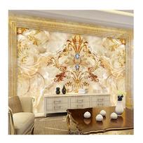 Individualaus dydžio fototapetas Europos stiliaus Madingas 3D tapetas Stereo Safyro Marmuro Freska Svetainės TV Namų Dekoro Lipdukai 200 cm(W) x 140 cm(H)