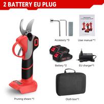 ONEVAN 30mm 4Gears bešepetės elektrinės genėjimo žirklės Belaidės įkraunamos vaismedžių bonsai genėjimo, skirtos Makita 18V baterijai 2 Battery-EU