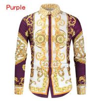 Prabangūs karališki marškinėliai, kasdieniai, ploni, ilgomis rankovėmis vyriški „Paisley Print“ marškinėliai Prom vakarėlio marškinėliai XXXXL balta