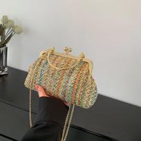 Madinga pintinė rankinė moterims 2023 m. pavasario tendencija Paprasta peties rankinė Paprasta laisvalaikio rankinė per petį Moteriška kriauklės formos rankinė KTB 21x6x14cm žalia