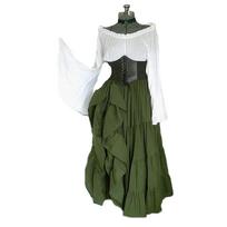 Vintažinė suknelė Retro Vogue su plačiomis rankovėmis Tunika Moteriškos Plius dydžio Court Style Elegantiškos Cosplay suknelės XXXXXL juoda