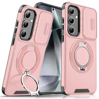 Šarvuotas magnetinis laikiklio dėklas Samsung Galaxy A56 A55 A36 A35 A16 A15 A54 NOTE 20ultra su slankiu kameros apsaugos smūgiams atspariu dangteliu For Samsung A56 5G juoda