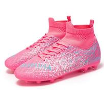 Unisex Aukštakulniai Futbolo Batai Spalvingi Lauko Ilgakočiai Sportiniai Futbolo Batai Didelio Dydžio Jaunimo Sportiniai Vaikų Futbolo Batai 38 pink