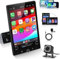 "Rimoody" belaidis "Carplay" 1 DIN automobilinis radijas su "Android" Automobilinis 10,4 colių sukamasis jutiklinis ekranas su "iOS" / "Android Mirror Link" "Bluetooth" FM FM USB / AUX / EQ Vairo valdymas atbulinės eigos kamera
