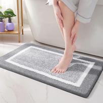 Neslystantis vonios įėjimo kilimėlis - Sugeriantis, Storas tualeto grindų kilimas 40x60cm pilka spalva
